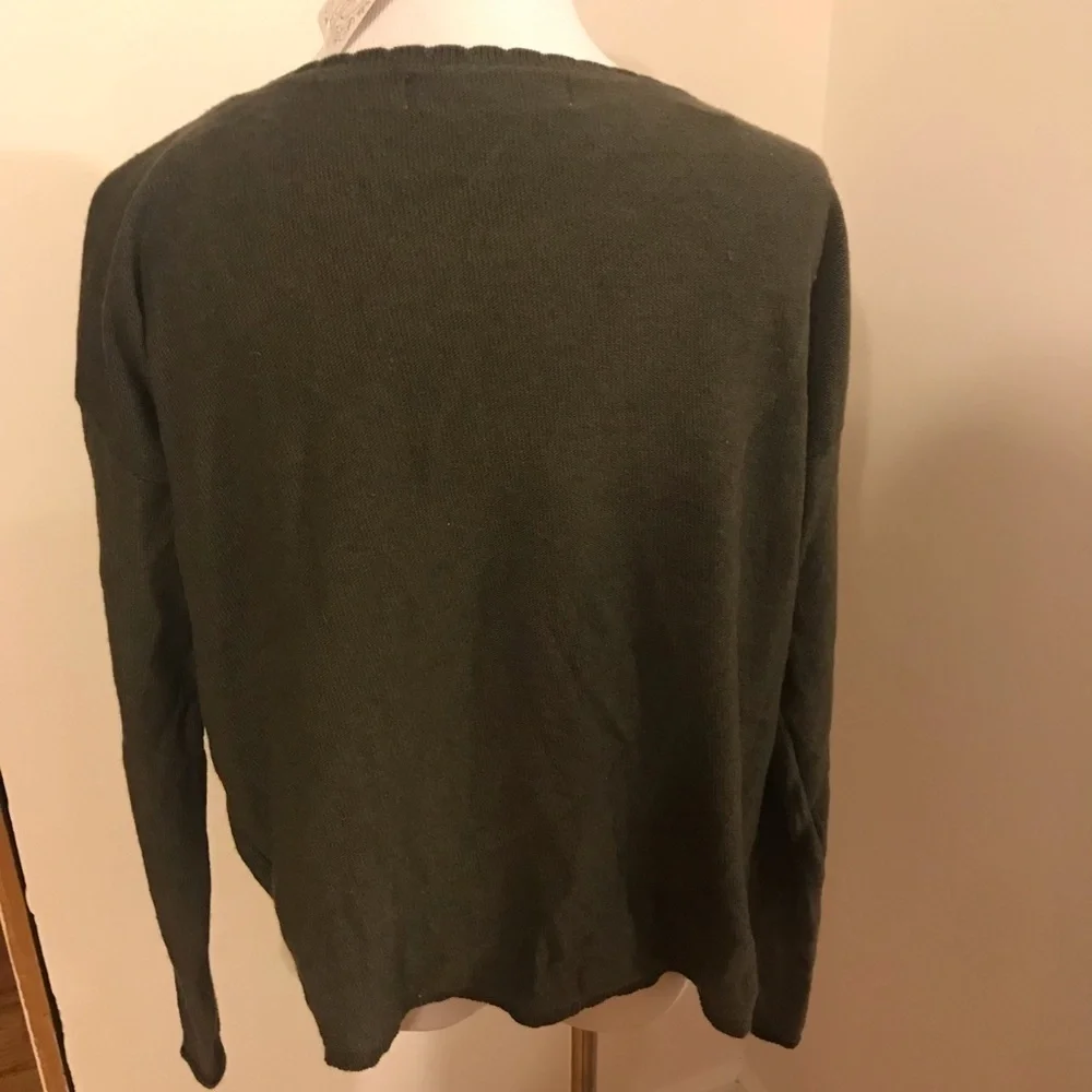 NWT Free People Beach Luxe Dahlia Sweater Pine size Small